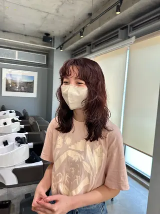 ミディアム カラー さとう あやかのヘアスタイル