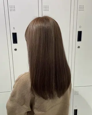 セミロング カラー グレージュ/ベージュ /経堂/sana🌱のヘアスタイル