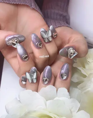 セミロング ネイル 長さ出し専門 nynaのネイルデザイン