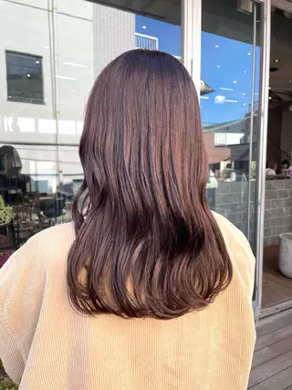 セミロング 顔まわりレイヤー🎀 くぼやま　みおのヘアスタイル
