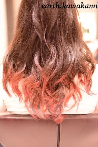 ミディアム セミロング ロング カラー 河上 雅俊のヘアスタイル