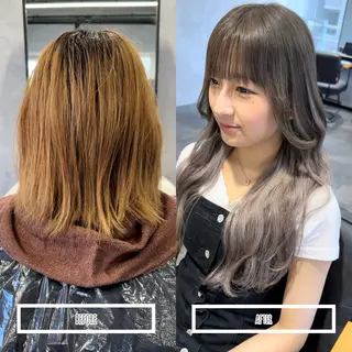 ミディアム カラー プルエクステ/透明感 カラー✨KAZUKIのヘアスタイル
