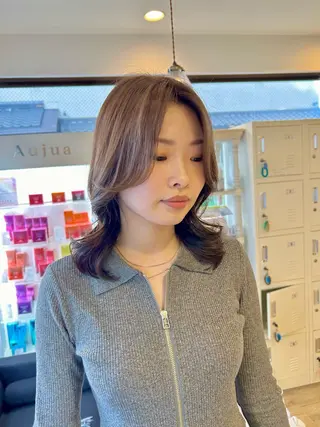 セミロング カラー 🫧顔周りカット 🫧樫村優香のヘアスタイル