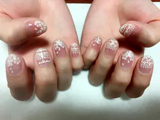 ミディアム カラー パーマ ヘアアレンジ ネイル マツエク・マツパ Sunny side nailのネイルデザイン