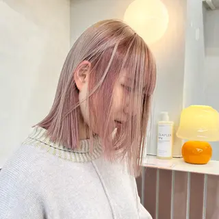 ショート カラー ムラ修正💎 艶髪ハイトーン💎のヘアスタイル