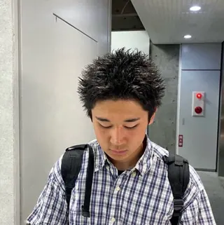 ショート カラー パーマ メンズ 🔥スパイキー 特化🔥菊水皐暉🔥のヘアスタイル