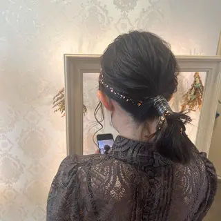 ミディアム ヘアアレンジ SALOWIN川崎WEST店所属・🌷川崎/アレンジ/ 暖色ボブ/コトネ🌷のヘアスタイル