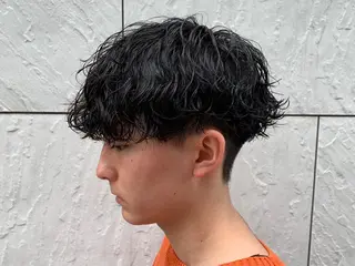 ショート パーマ メンズ 町田/波巻き/ シャドウ/メンズのヘアスタイル