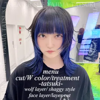 ミディアム ハイトーン、ウルフ 池袋 タツキ🪼のヘアスタイル
