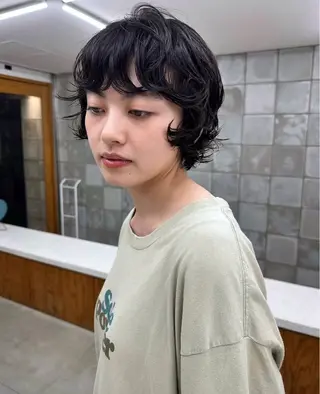 ショート パーマ 榛地 渉馬のヘアスタイル