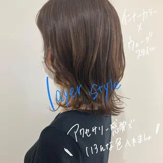 ミディアム カラー お洒落パーマ/ 艶カラー/michiのヘアスタイル