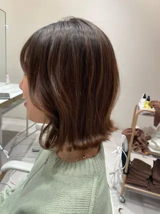 ミディアム カラー ヘアアレンジ 小野寺瑞希 /最小顔カットのヘアスタイル