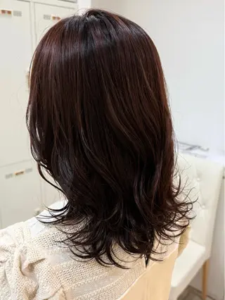 セミロング カラー 髪質改善縮毛矯正 💎TOMOのヘアスタイル