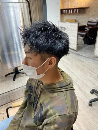 パーマ メンズ 波巻きスパイラル/ メンズパーマ/ゆうひのヘアスタイル