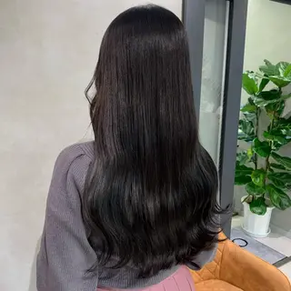 ロング カラー 🫧オリーブ/赤み消 し/暗髪🫧野本麗奈のヘアスタイル