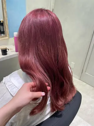ロング カラー 🌷ピンク/韓国風 暖色カラー ゆい🌷のヘアスタイル