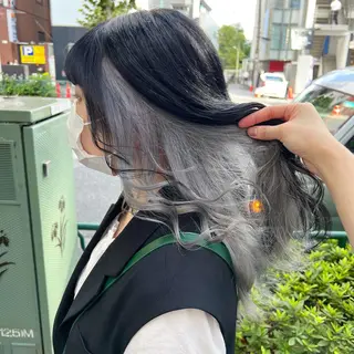 セミロング カラー ワインレッド 🍒KAHOのヘアスタイル