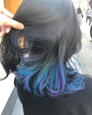 セミロング カラー 原宿サロン代表 デザインカラー伊藤卓のヘアスタイル