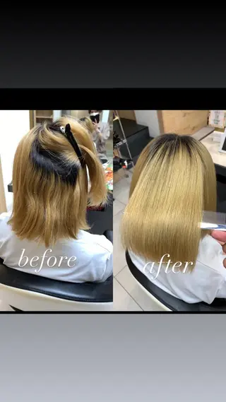 ショート カラー EARTH葛西所属・葛西 縮毛矯正のプロ ブリーチ矯正 青木俊のヘアスタイル