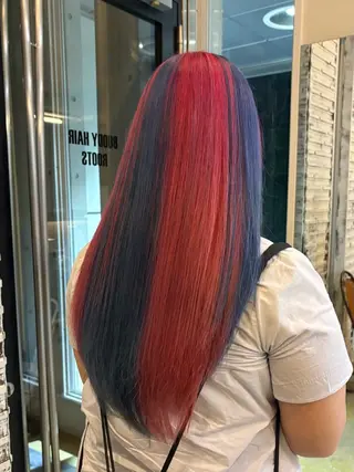 ロング カラー ブリーチカラーモデル ダブルカラー✨ななほのヘアスタイル