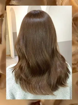 セミロング オリーブ🌿ブリーチ なし◎Azusaのヘアスタイル