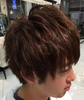 メンズ ショート カラー パーマ ジニアル所属・長島 司のヘアスタイル