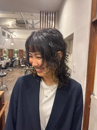 セミロング パーマ MOK大阪梅田店 Asahiのヘアスタイル