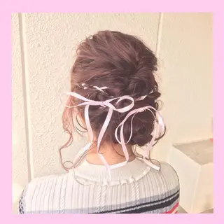 ロング ヘアアレンジ SHIN/レイヤー カット×クロスパーマのヘアスタイル