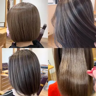 ミディアム カラー パーマ KIZU 髪質改善 オカルト怪談のヘアスタイル