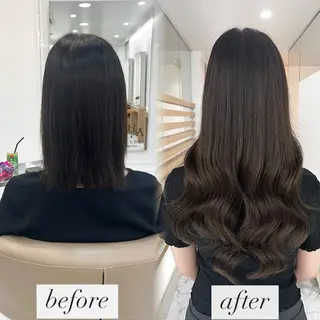 ロング シールエクステ 赤み無し/透明感のヘアスタイル