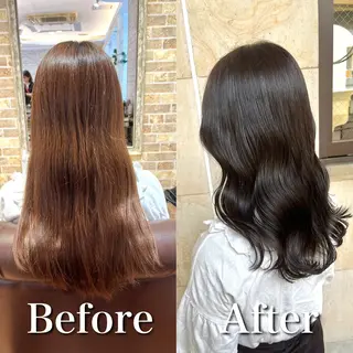 ミディアム カラー ブリーチなし✨艶髪 カラー𓃲YAGIのヘアスタイル