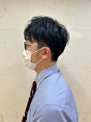 ミディアム パーマ メンズ 安田 柚月のヘアスタイル