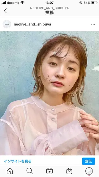 ミディアム カラー 渋谷/韓国風 西原直樹のヘアスタイル