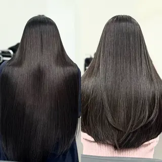 ロング パーマ ブリーチなし Ⅰ 髪質改善カラーのヘアスタイル