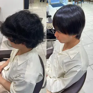 ショート パーマ メンズ メンズ縮毛・ 曲がる縮毛矯正のヘアスタイル