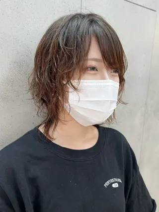 ショート パーマ ロングウルフ🤍渋谷 🤍Mizukiのヘアスタイル