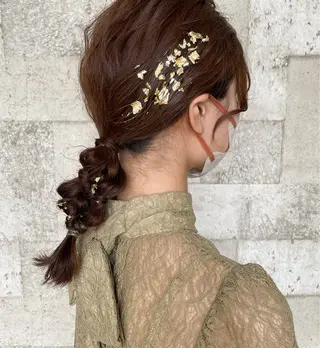 セミロング ヘアアレンジ 🫧レイナ 🫧 ツヤ髪／艶カラー🫧のヘアスタイル