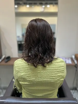 ミディアム カラー パーマ 縮毛矯正✨ 透明感カラー✨山下のヘアスタイル