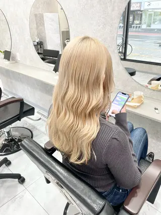 セミロング 🦋ハイトーン🦋 石山 希理🦋のヘアスタイル