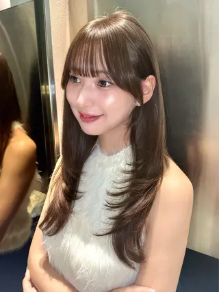 ミディアム ブリーチなしW🎀 髪質改善/はのんのヘアスタイル