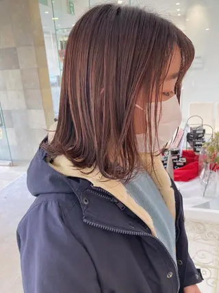 ミディアム カラー 田中 あかねのヘアスタイル