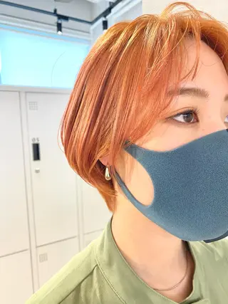 ショート カラー ピンク/ベージュ /似合わせ/田島百華のヘアスタイル