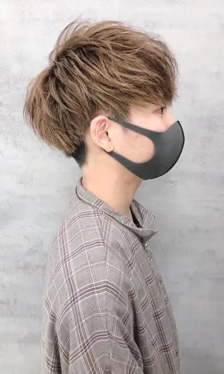 カラー パーマ メンズ 髪質改善🫧ベージュ 椙山 響のヘアスタイル