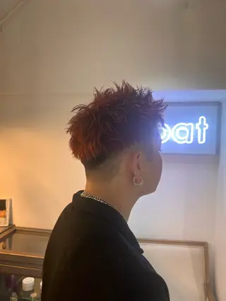 ショート カラー メンズ Ryosuke ブリーチ縮毛矯正特化のヘアスタイル