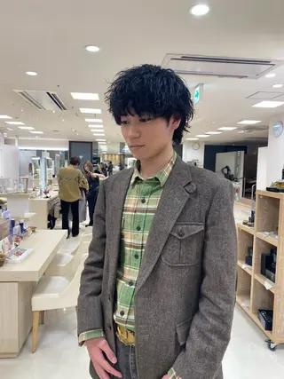 ミディアム パーマ メンズ 湘南/メンズパーマ/ 支持率No.1ユチカのヘアスタイル