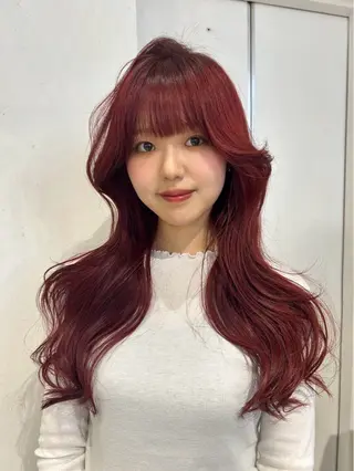 カラー 暖色カラー/ ネイル momo🍀☆*:°のヘアスタイル
