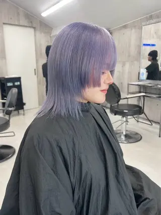 ミディアム カラー ヘアアレンジ 🌷FUKA🌷 まろやかハイトーンのヘアスタイル