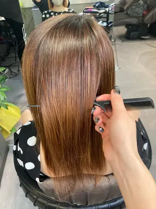 セミロング 髪質改善☺︎縮毛矯正 ふじい まりんのヘアスタイル