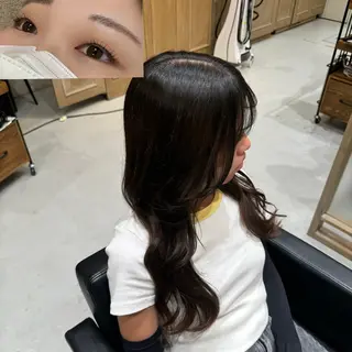 マツエク・マツパ 透明感カラー/顔周り カット/レイヤーにかのヘアスタイル