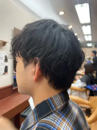 ショート パーマ ルキ🌈ブリーチカラ ー&メンズパーマ🦄のヘアスタイル